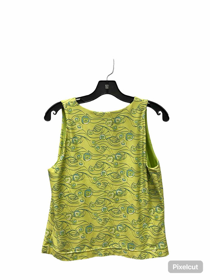 Unknown Brand Size L Green Yellow Rose Athletic Tank Top