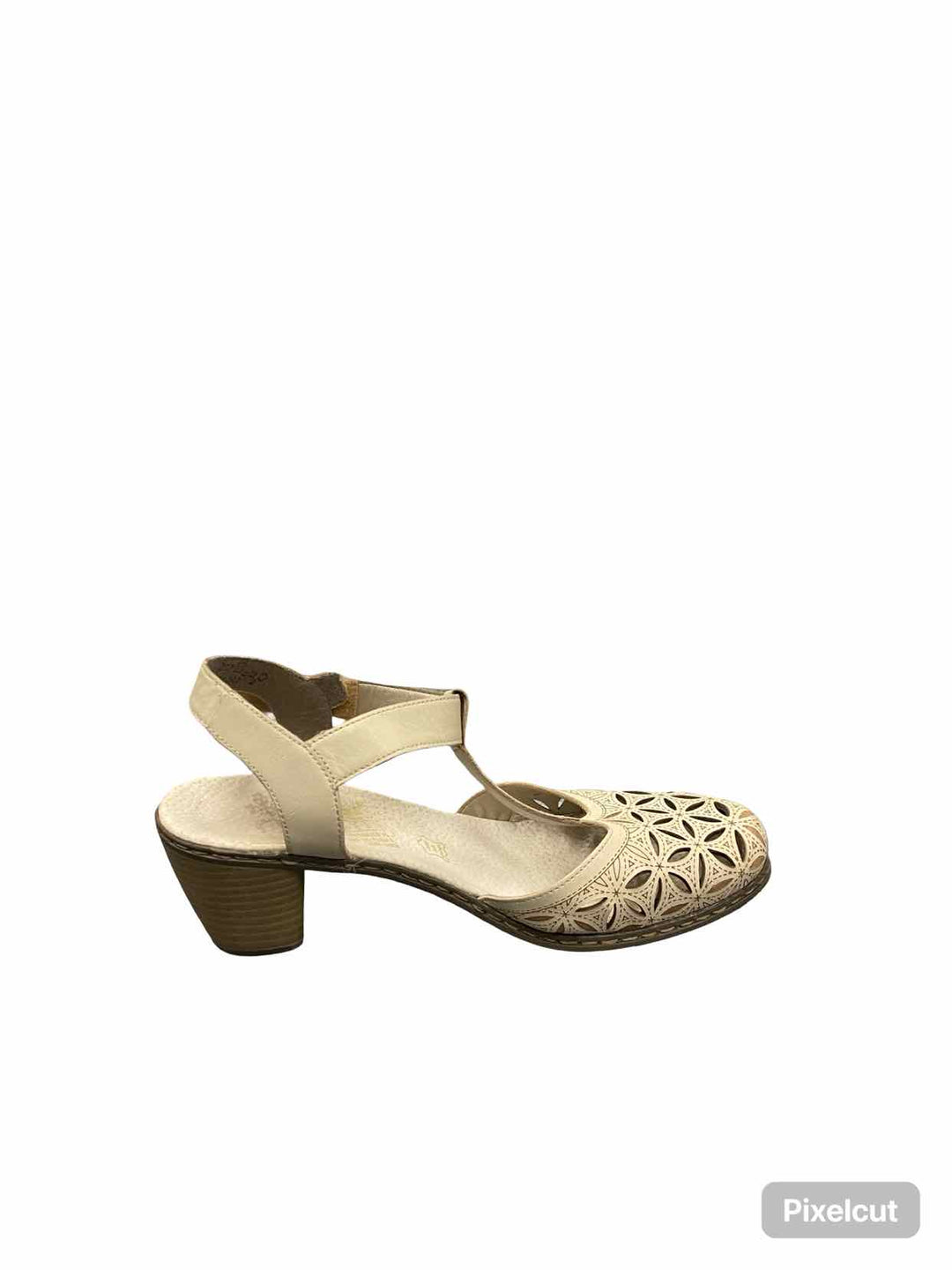 Rieker Shoe Size 39 Cream Leather Heels