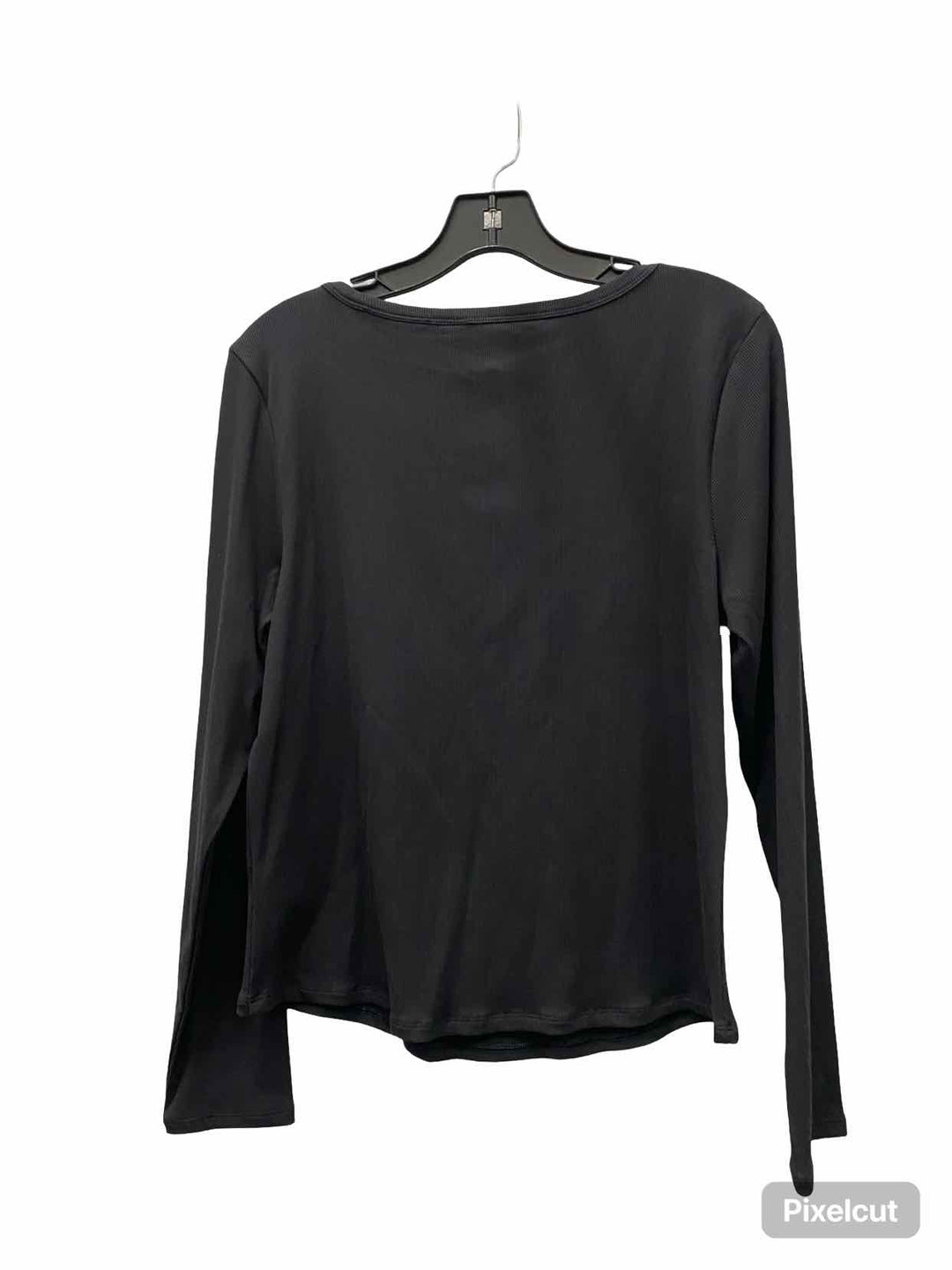 Athleta Size L Black Ribbed Athletic Long Sleeve