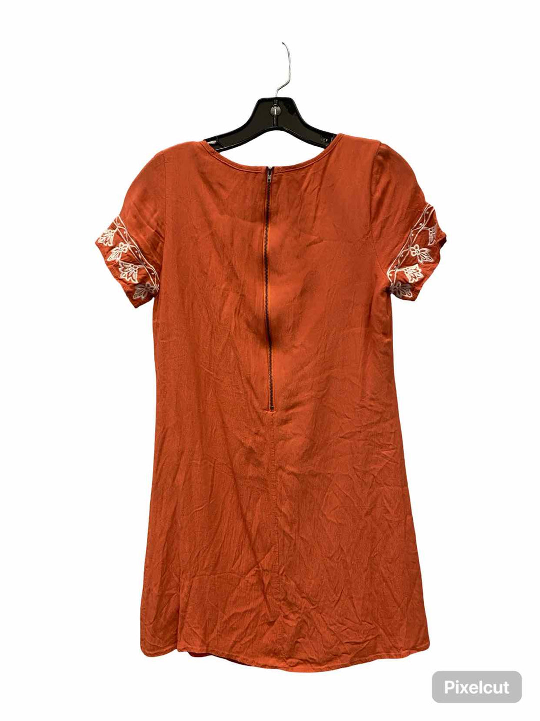 Lulus Size XS Orange White Embroidered Dress