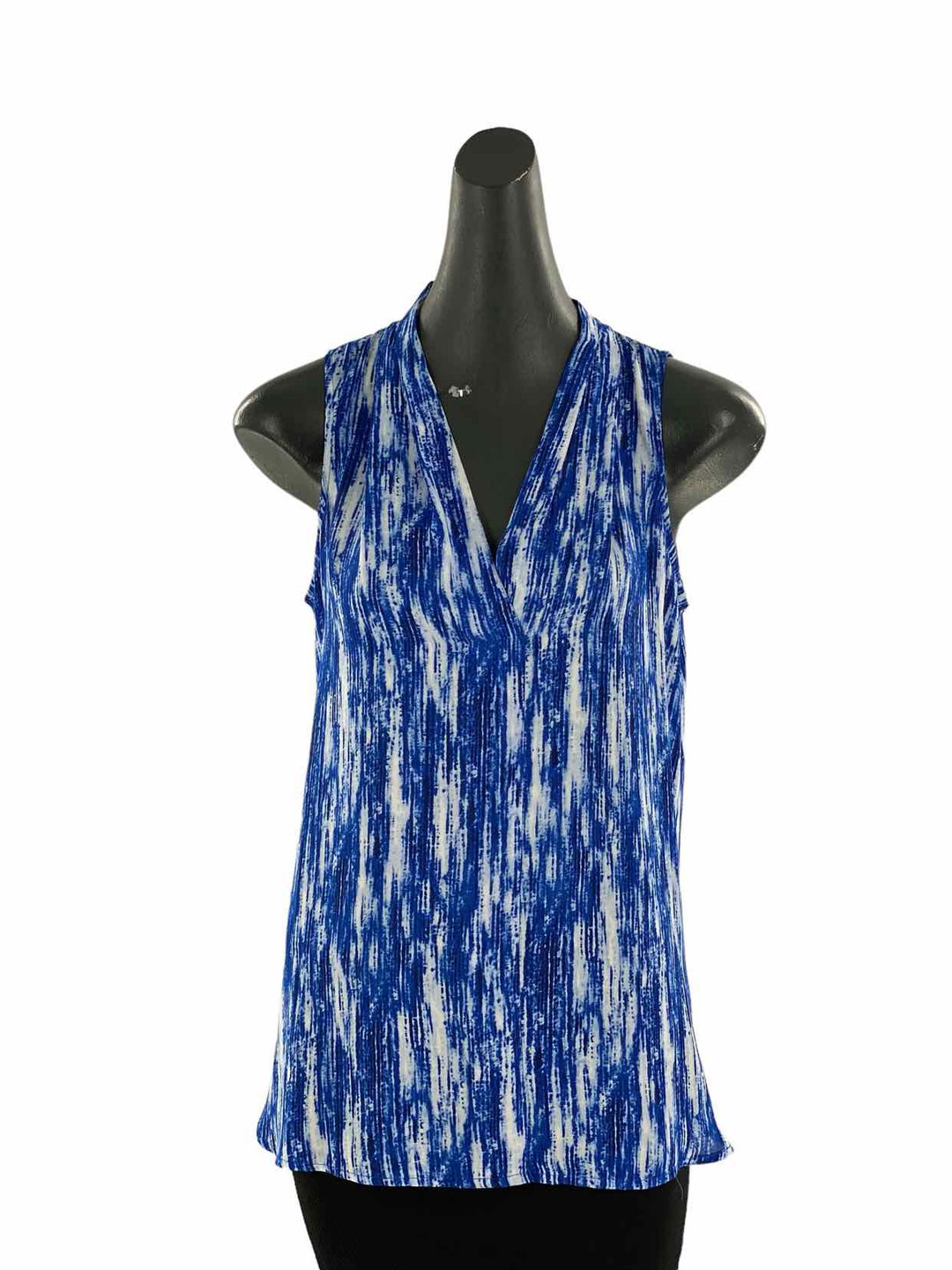 Vince Camuto Size S Blue White Streaks Tank Top