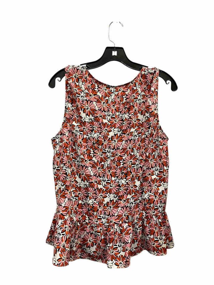 Cabi Size L Red Pink Floral Tank Top