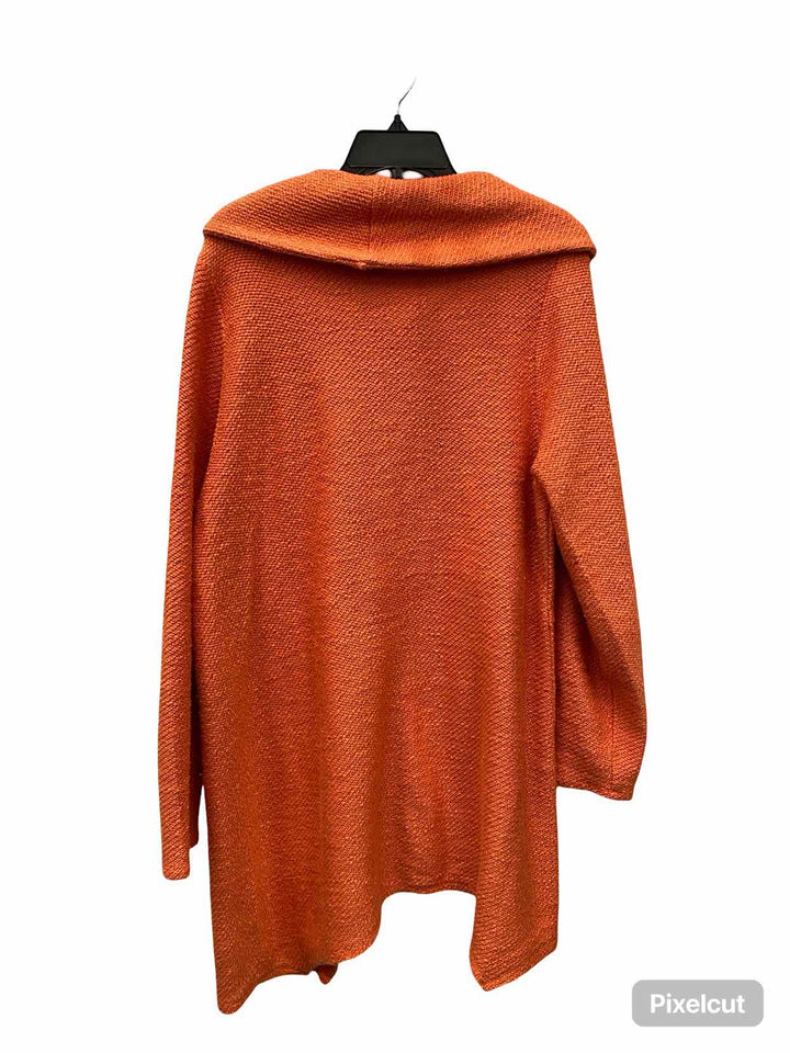 Soft Surroundings Size 1X Orange Cotton & Spandex Sweater