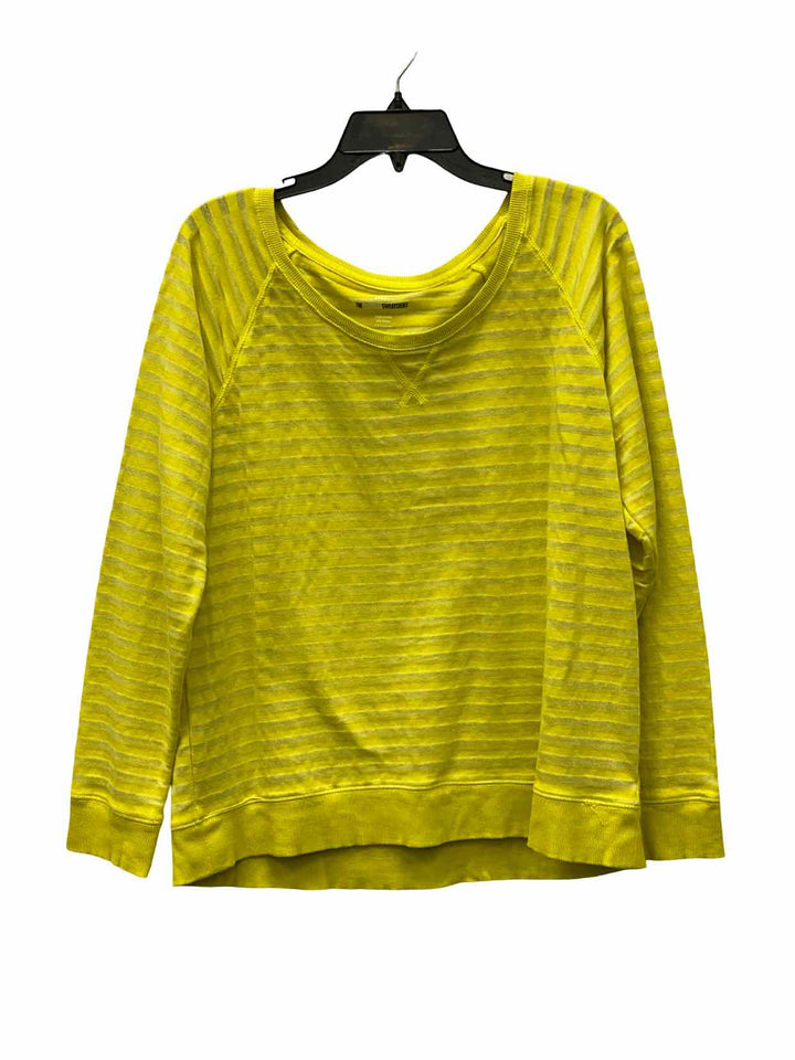 Style & Co Size L Yellow Striped Long Sleeve Shirts