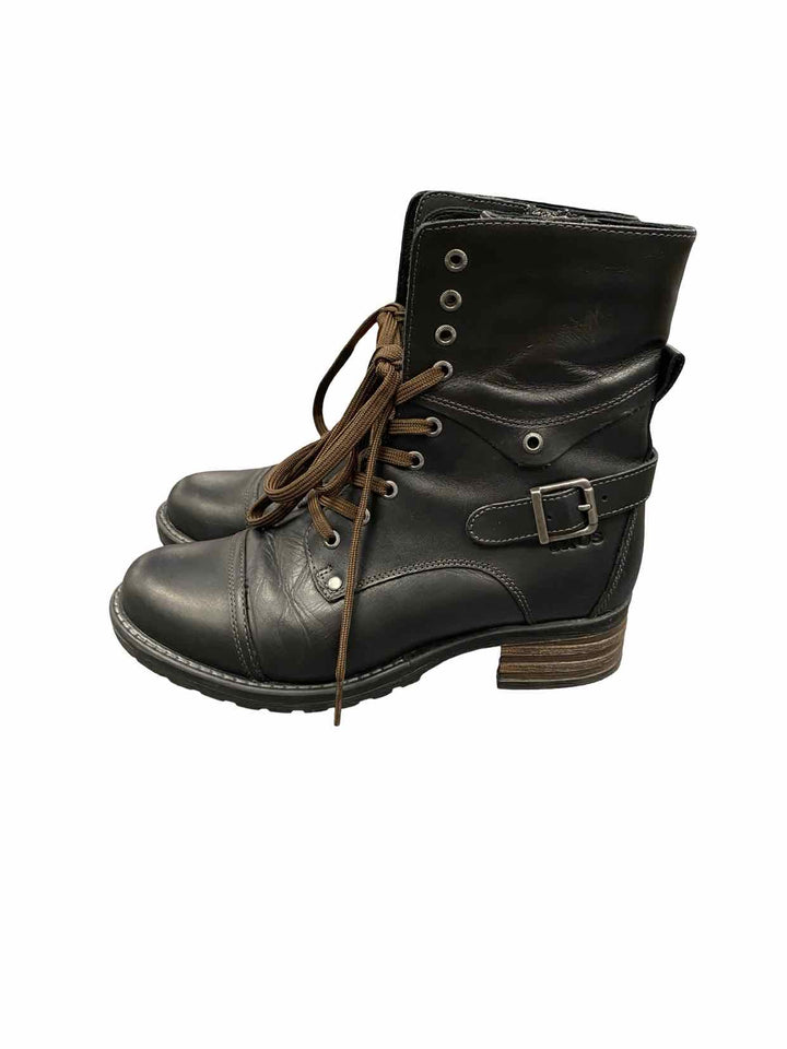 Taos Shoe Size 38 Black Leather Crave Boots(Ankle)