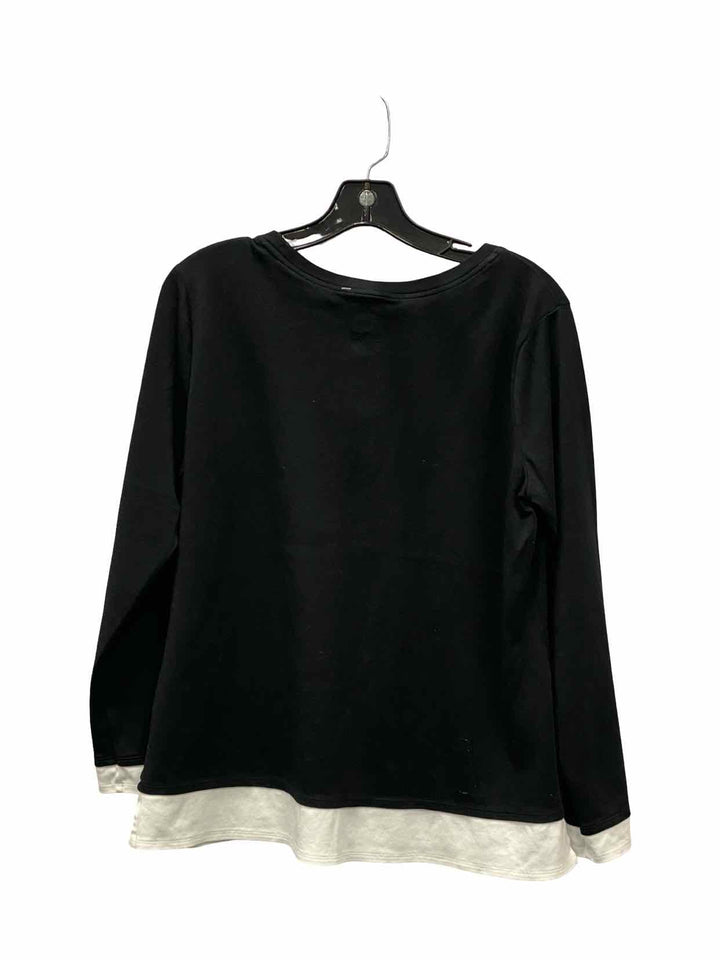 Isaac Mizrahi Live! Size M Black White 100% cotton Long Sleeve Shirts