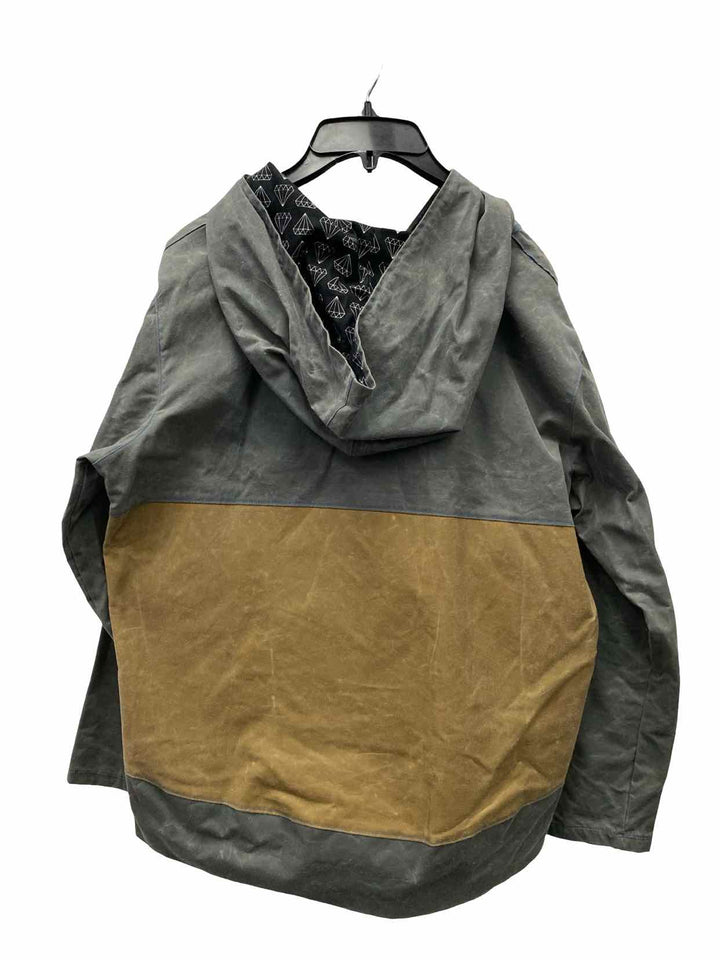 Small Time Shirt Size S Gray Brown Wax Canvas Coat(short)