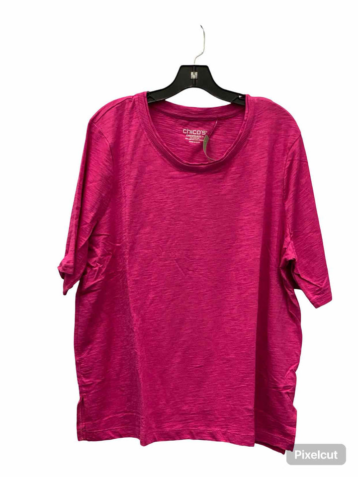 Chico's Size XXL Pink Short Sleeve Shirts