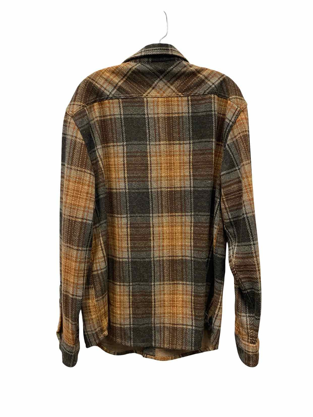 CHAPS Size 1X Brown Plaid Long Sleeve Shirts