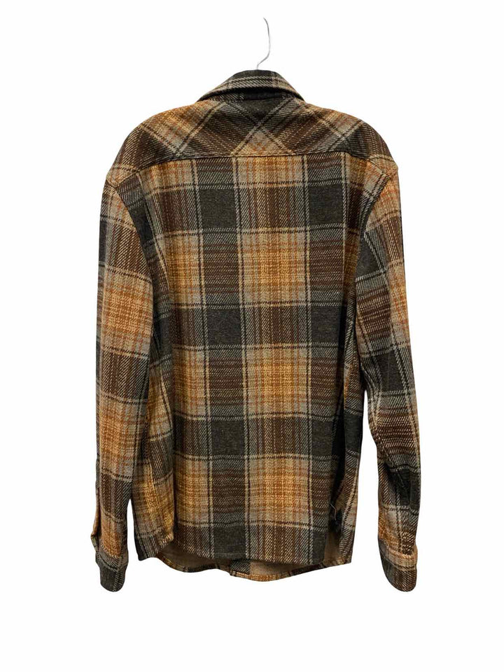 CHAPS Size 1X Brown Plaid Long Sleeve Shirts