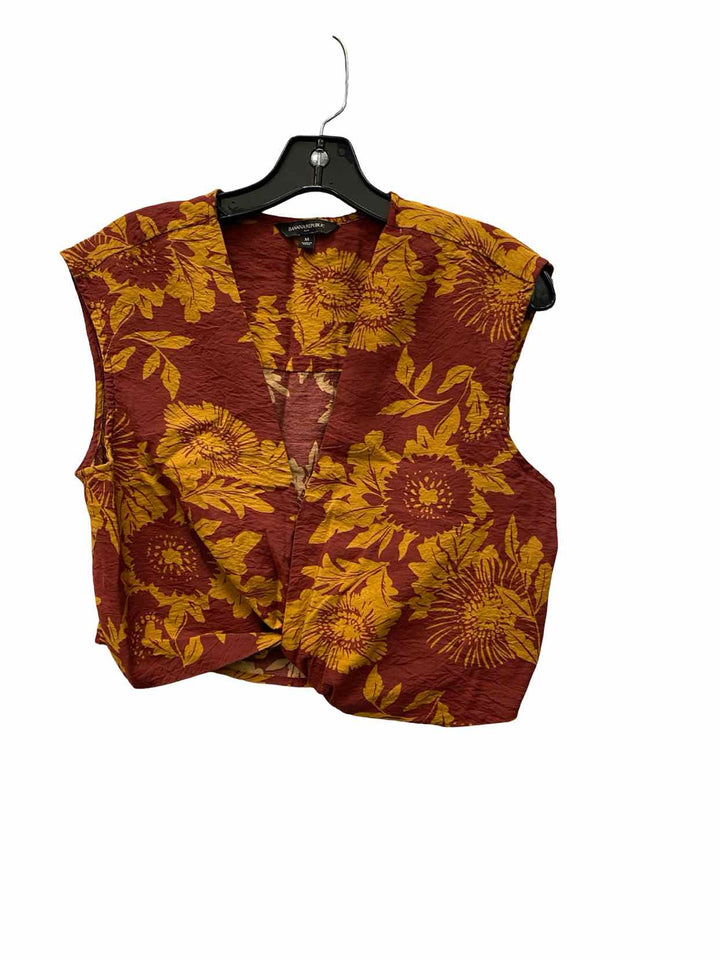 Banana Republic Size M Orange Red Floral Tank Top
