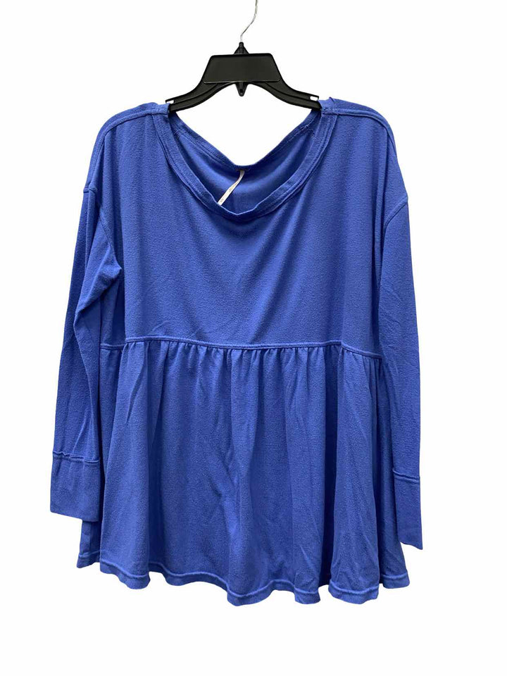 Free People Size M Blue tunic Long Sleeve Shirts