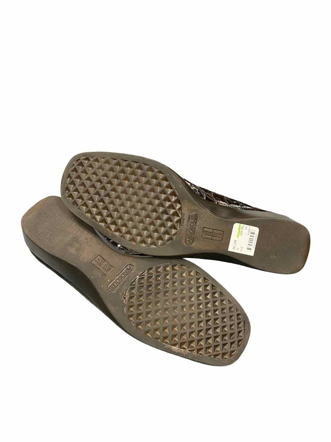 Aerosoles Shoe Size 9.5 Brown Crocodile Embossed Wedge Heel Loafers