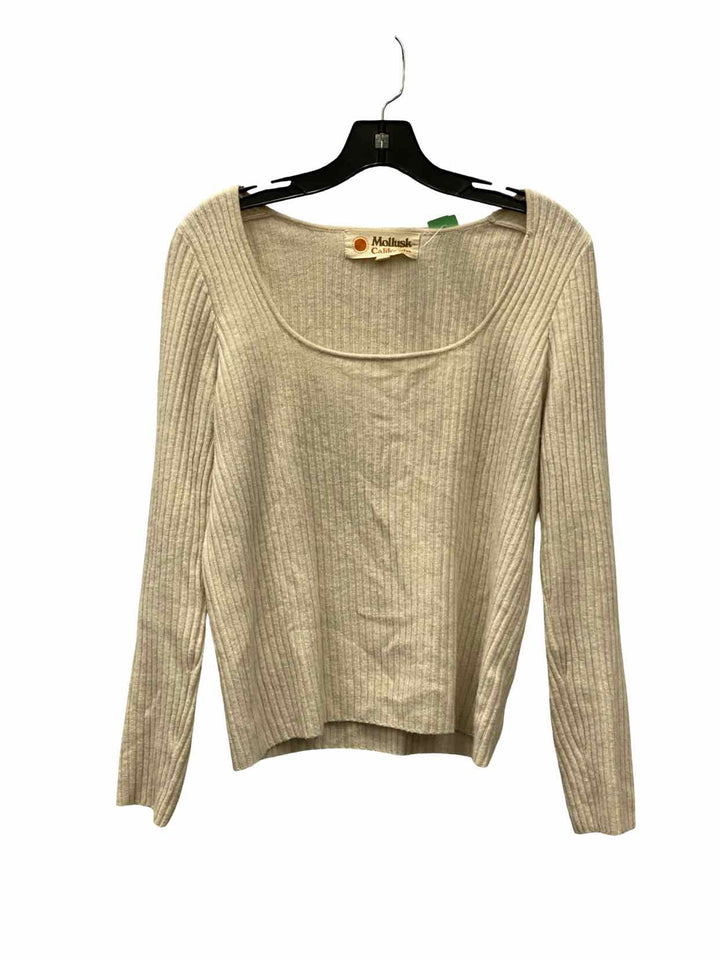 Mollusk Size L Cream 100% Merino Wool Sweater