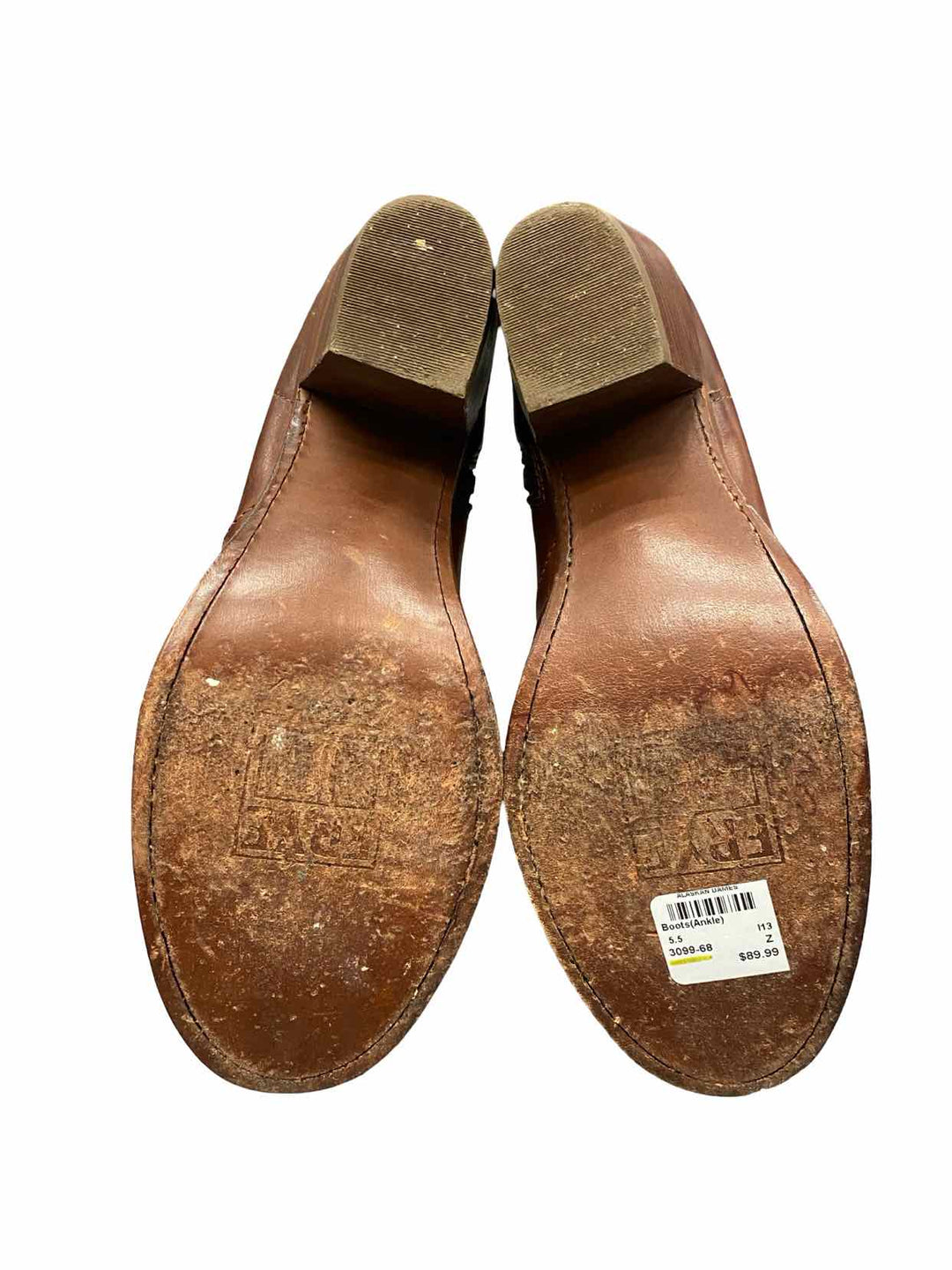 Frye Shoe Size 5.5 Brown Leather Jane Trapunto Boots(Ankle)