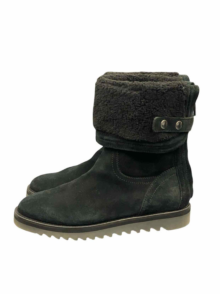 Aquatalia Shoe Size 7 Black Suede Paloma Cuff Boots(Ankle)