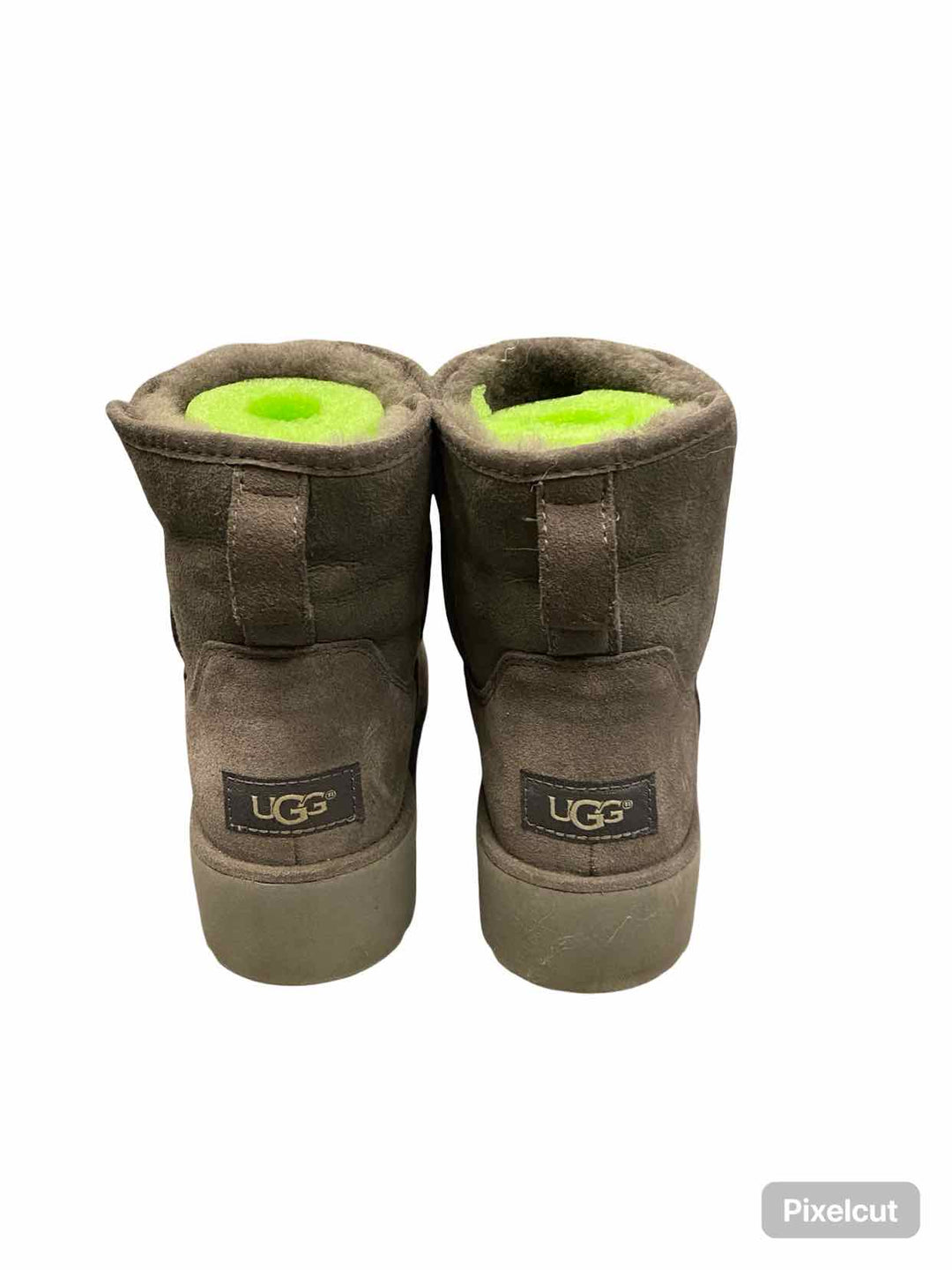 UGG Shoe Size 6.5 Charcoal Suede Kristin Wedge Sheepskin Lining Boots(Ankle)