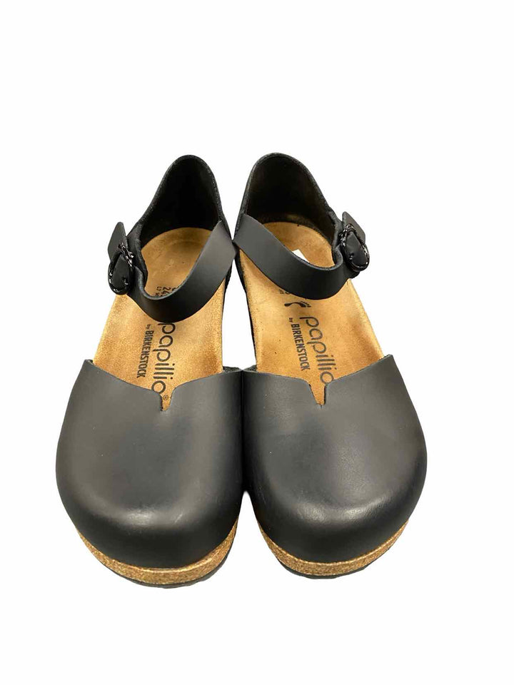 Papillio by Birkenstock Shoe Size 38 Black Leather Mary Heels