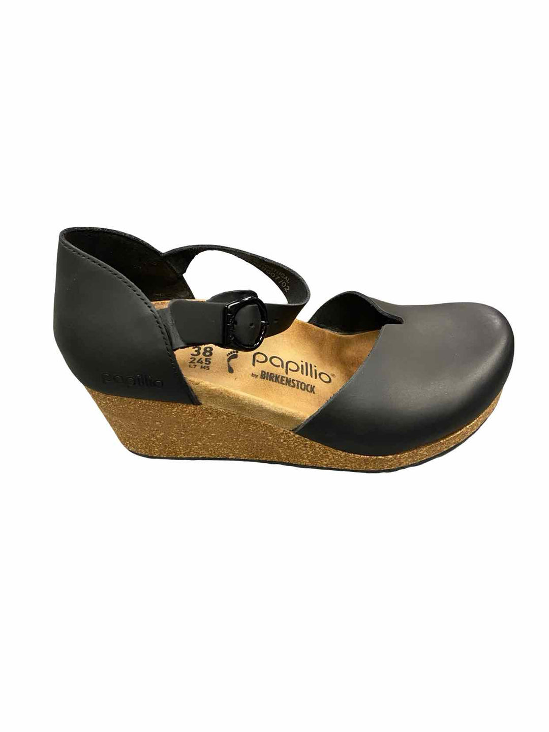 Papillio by Birkenstock Shoe Size 38 Black Leather Mary Heels