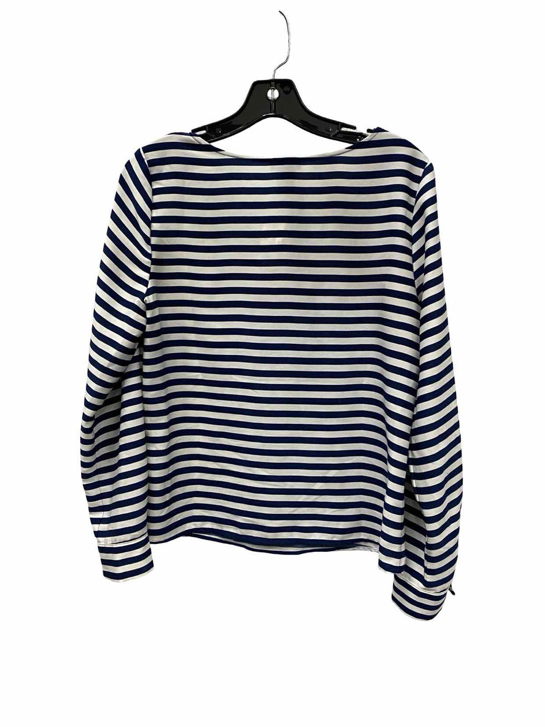 Ann Taylor Size SP White Blue Striped Long Sleeve Shirts