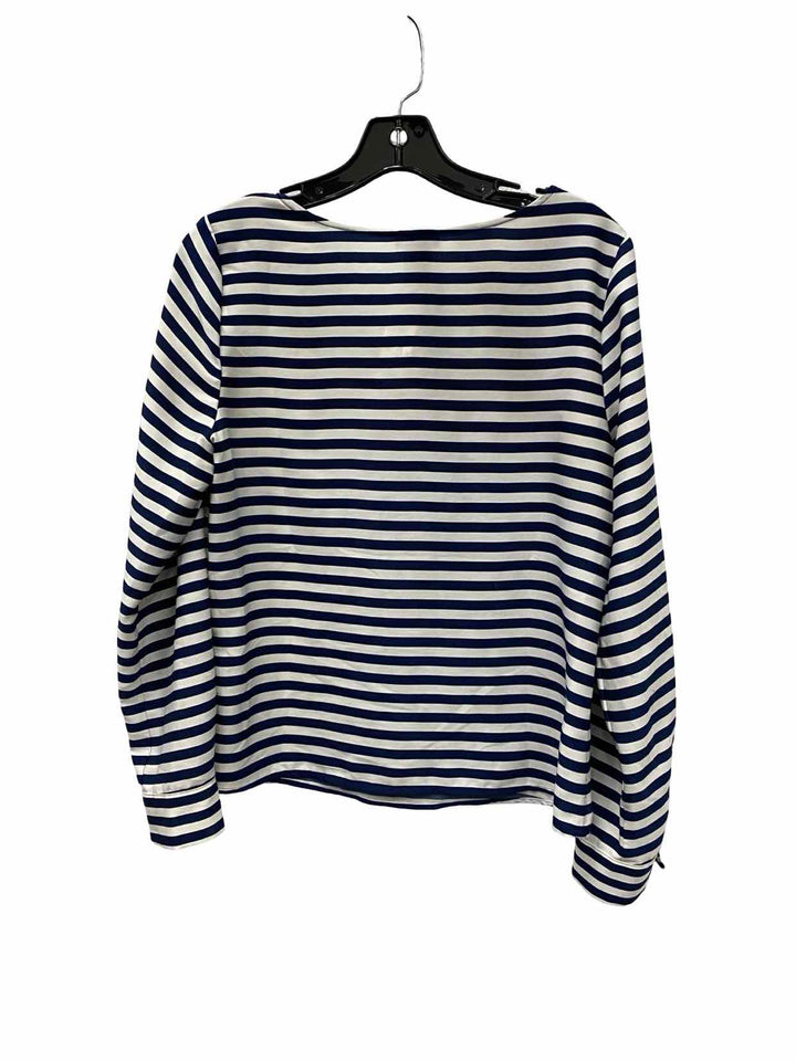 Ann Taylor Size SP White Blue Striped Long Sleeve Shirts