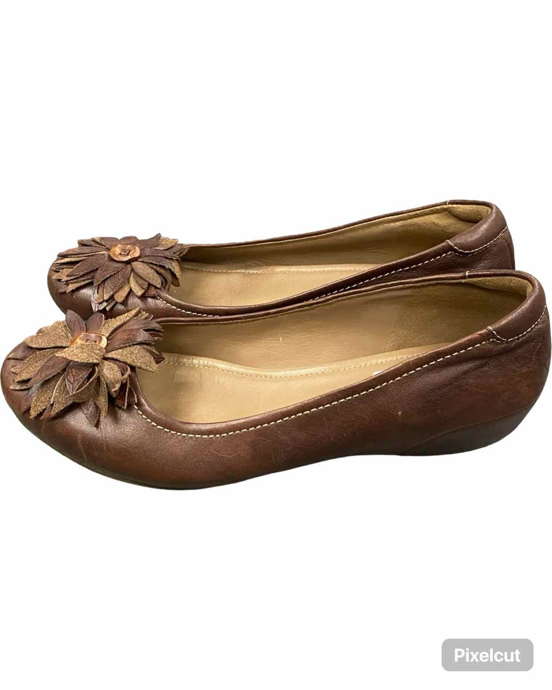 Ecco Shoe Size 40 Brown Leather Mary Comfort Cushioned Flats