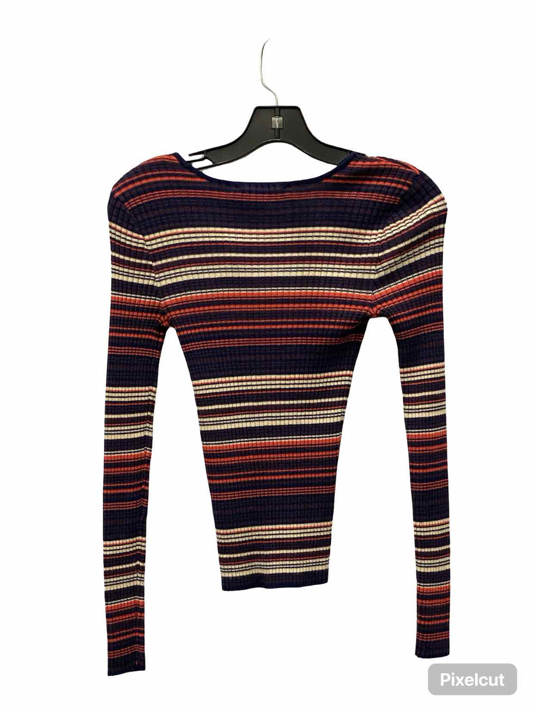 Cloud Chaser Size S Navy Orange Striped Long Sleeve Shirts