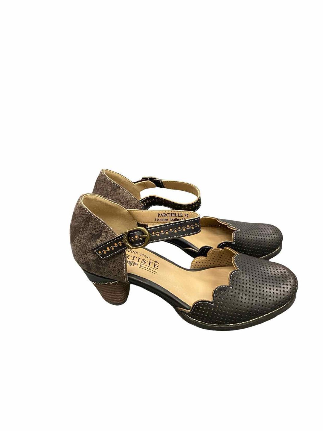 L'Artiste Shoe Size 37 Black Leather Parchelle Heels