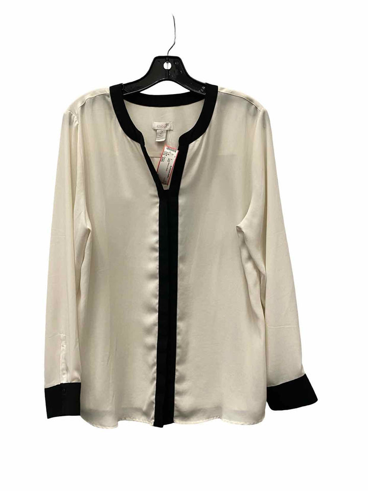 Chico's Size 2(M) White Long Sleeve Shirts