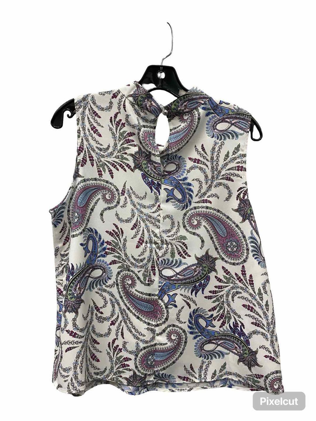 Loft Size M White Purple Print Tank Top