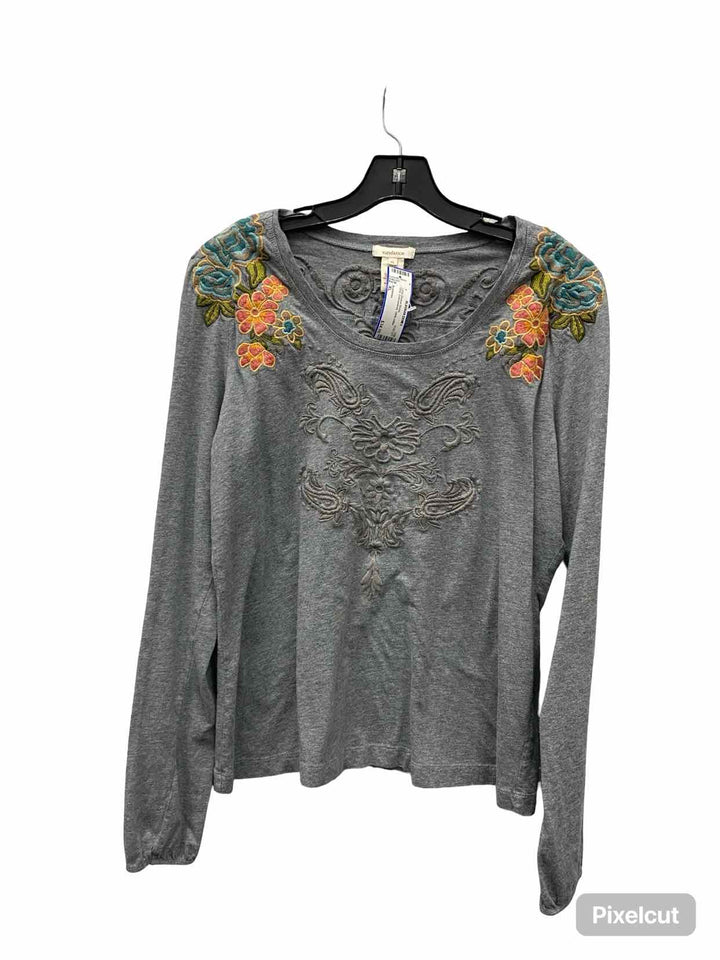 Sundance Size XL Gray Embroidered 100% cotton Long Sleeve Shirts