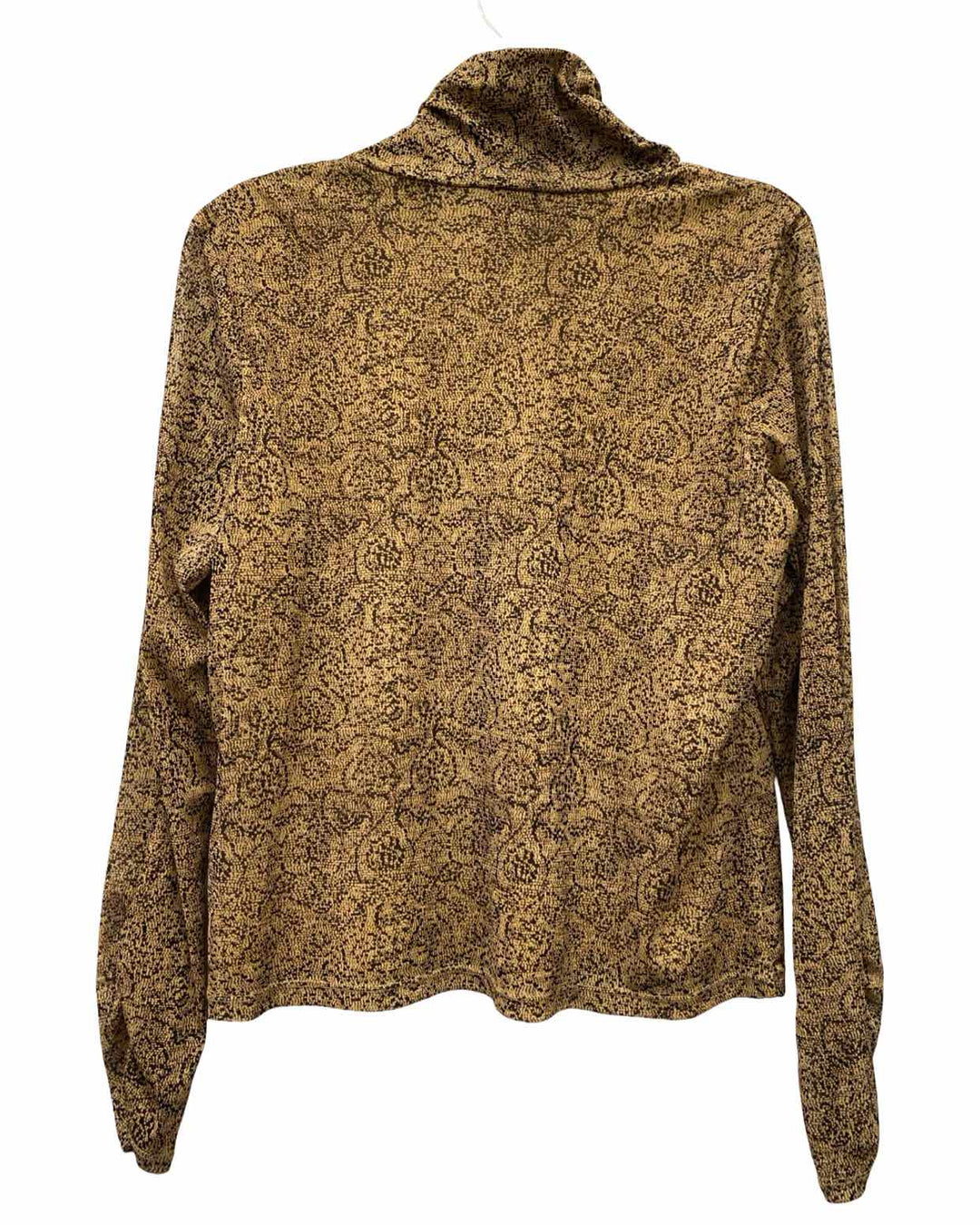 JH Collectables Size L Brown Black Turtle Neck Long Sleeve Shirts