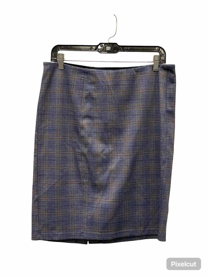Liverpool Size 12P Blue Brown Plaid Skirt