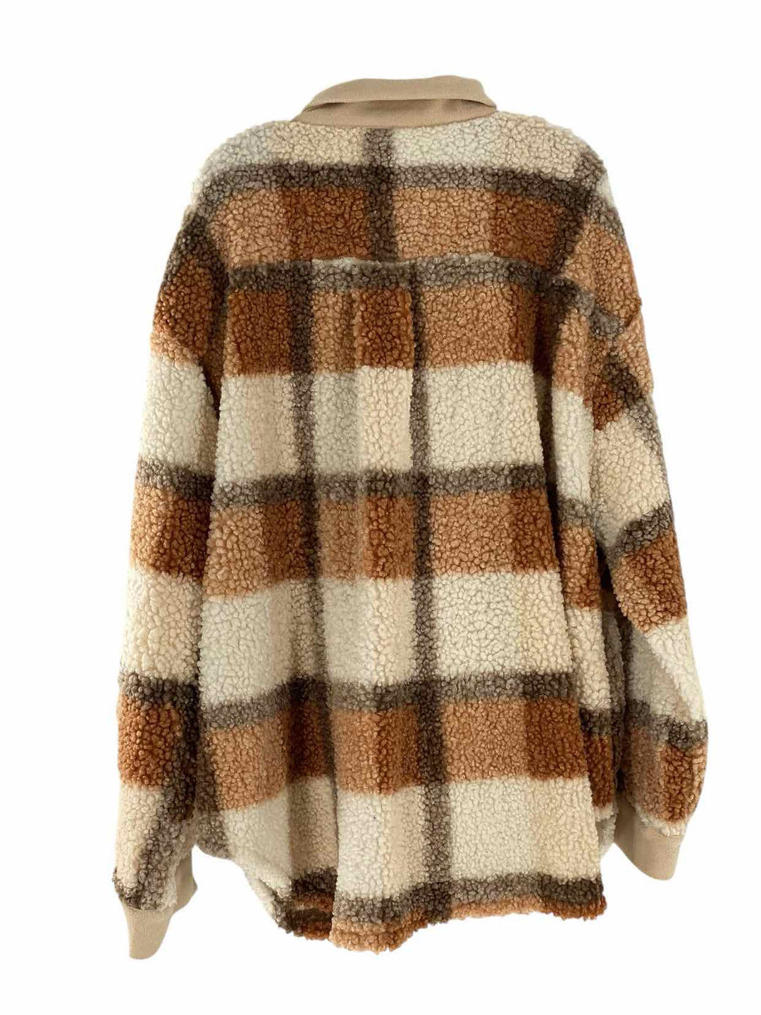 First Love Size 3X Brown/Orange White Fuzzy Jacket