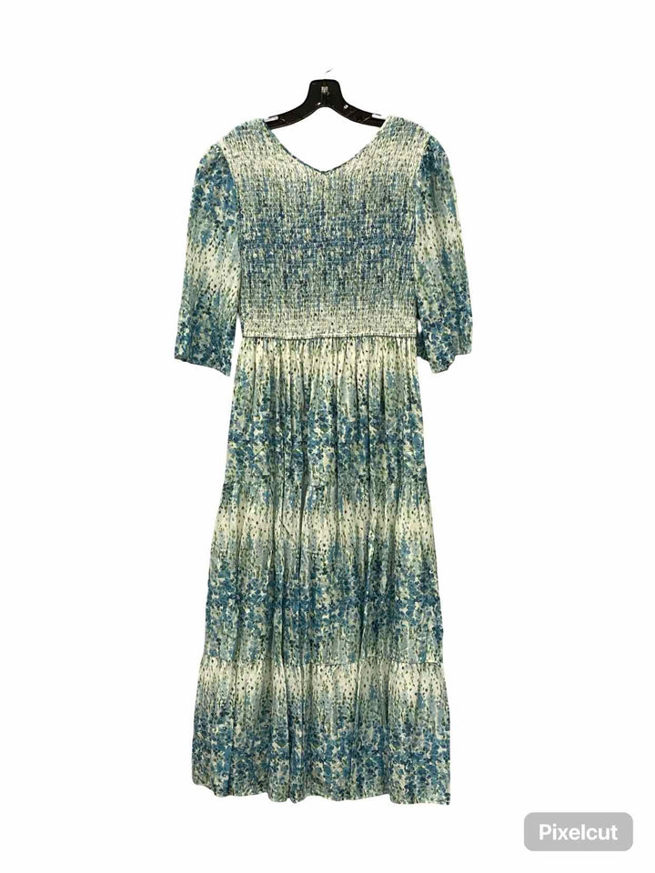 Christy Dawn Size M Blue Green Floral Dress