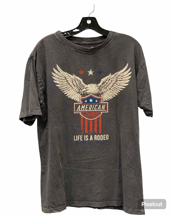 HRT & LUV Size M Grey Print 100% cotton T-shirt