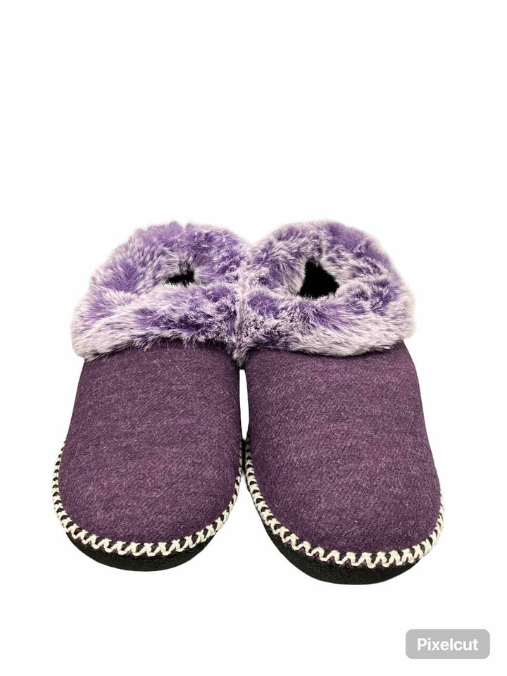 EverFoams Shoe Size 10 Purple Faux Fur Slippers