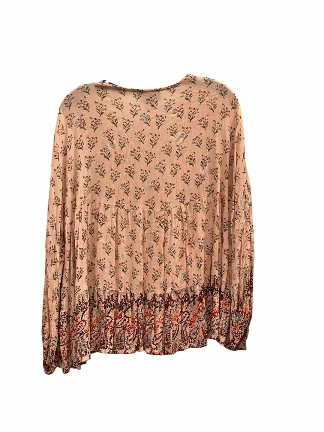 Angie Size M Pink Floral Long Sleeve Shirts