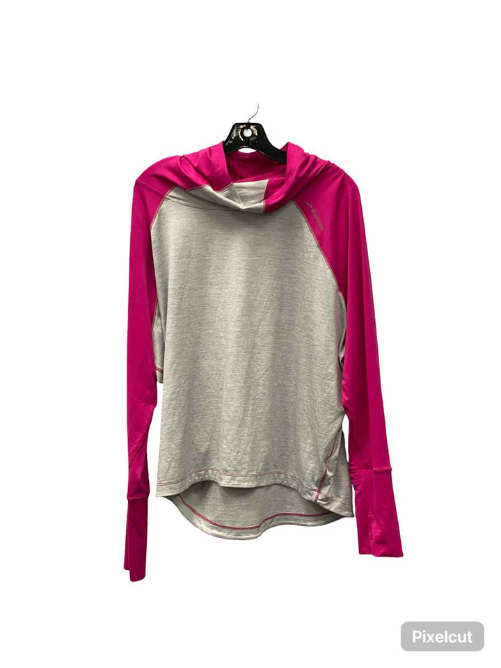 Brooks Size L Gray Pink Athletic Long Sleeve