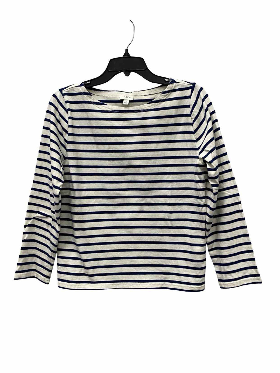 J Crew Size S White navy Striped Long Sleeve Shirts