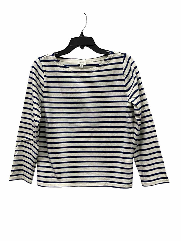 J Crew Size S White navy Striped Long Sleeve Shirts