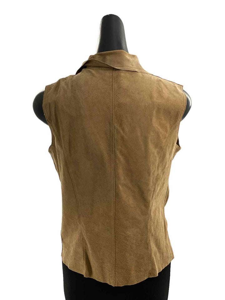 Coldwater Creek Size S Tan Leather Vest