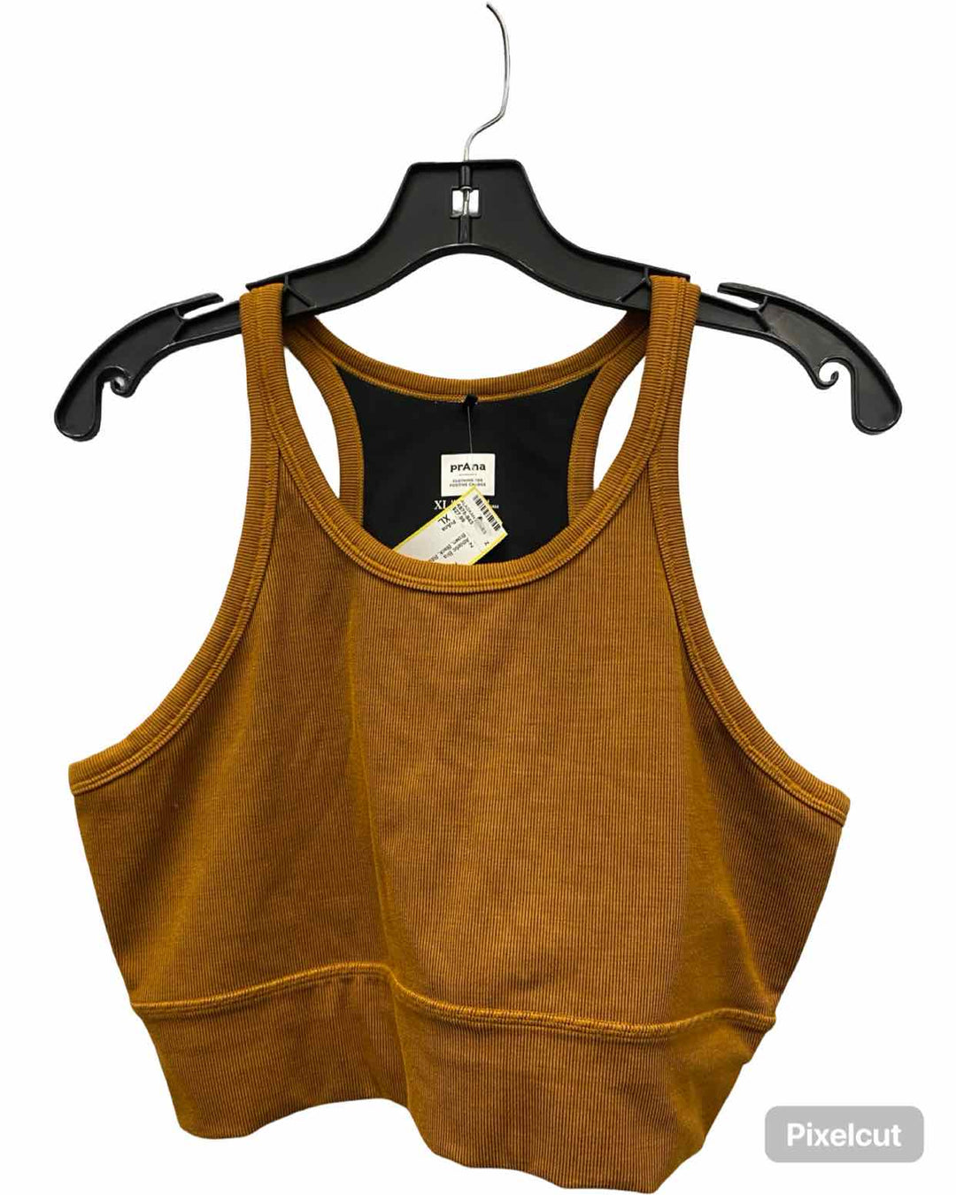 PrAna Size XL Brown Black Ribbed Athletic Bra