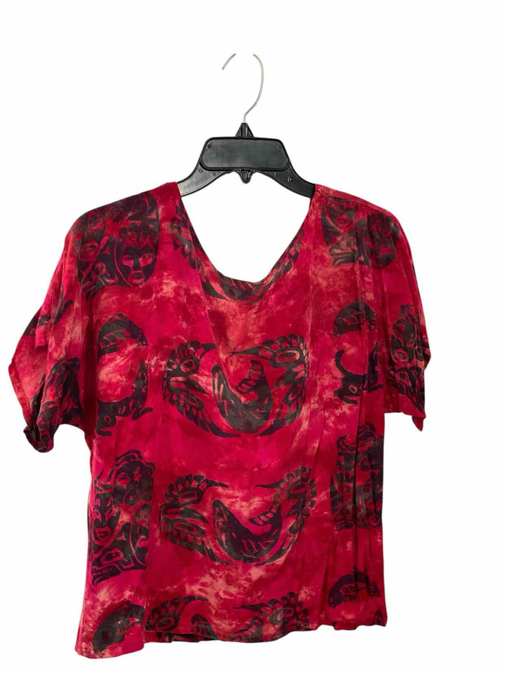 Tesham Creations Size S/M Pink Batik Short Sleeve Shirts