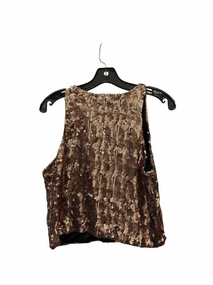 Bar III Size L Rose Gold sequined Tank Top