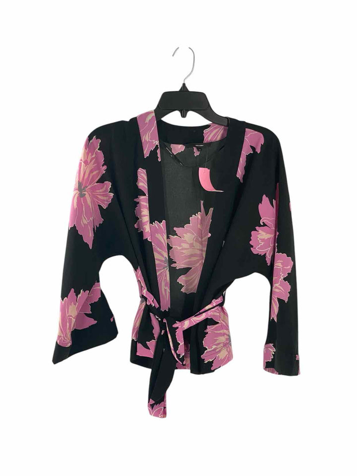 VERO MODA Size XS Black Pink Print Long Sleeve Shirts