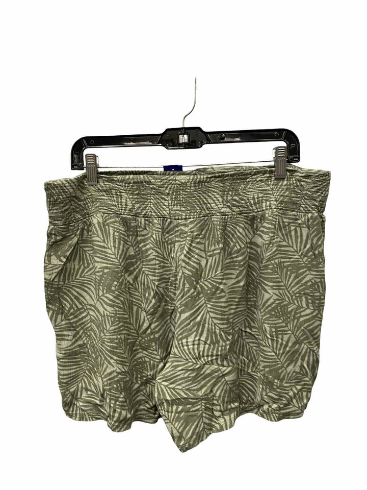 3 Dots Size XL Green Leaf Shorts