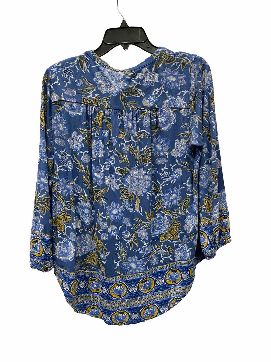 Lucky Brand Size M Blue Multi Print Long Sleeve Shirts