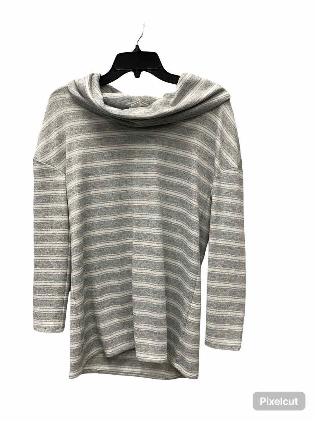 WHBM Size XS White Gray Striped Long Sleeve Shirts