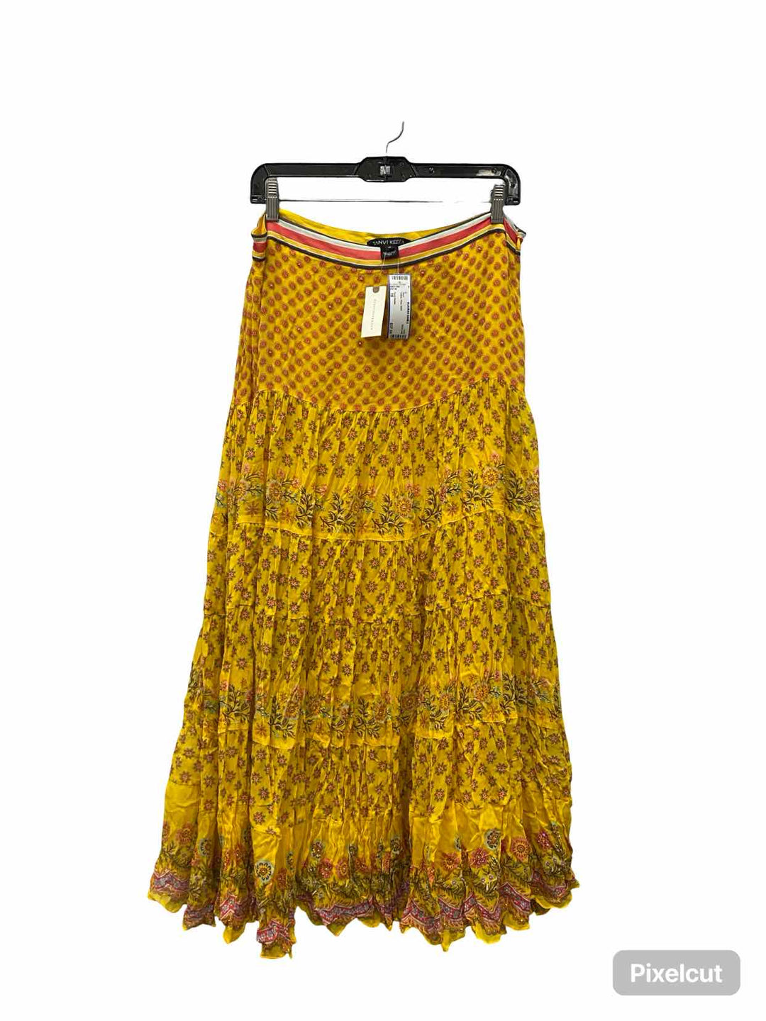 Tanvi Kedia Size 16 Yellow Print Skirt